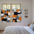 thumbnail image 3 of Burnt Orange Black Geometric Kitchen Curtains 45 Inch Length, Modern Abstract Block Tiers Curtains for Bathroom Bedroom Cafe, Light Filtering Small Window Treatment Short Drapes 2 Panels 42"Wx45"L, 3 of 8