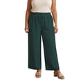 thumbnail image 2 of SAHFX Summer Linen Pants for Women Wide Leg 2026 Beach Travel Vacation Outfits Summer Capris Pants Solid Color Slacks Loose Fit Trousers Ankle Pants Lounge Baggy Trousers With Pockets, 2 of 4