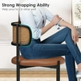 thumbnail image 6 of Farini Dining Chairs Set of 2, Modern PU Leather & Woven Rattan Kitchen Chairs with Metal Legs for Kitchen, Living Room, or Restaurant, Brown, 6 of 7