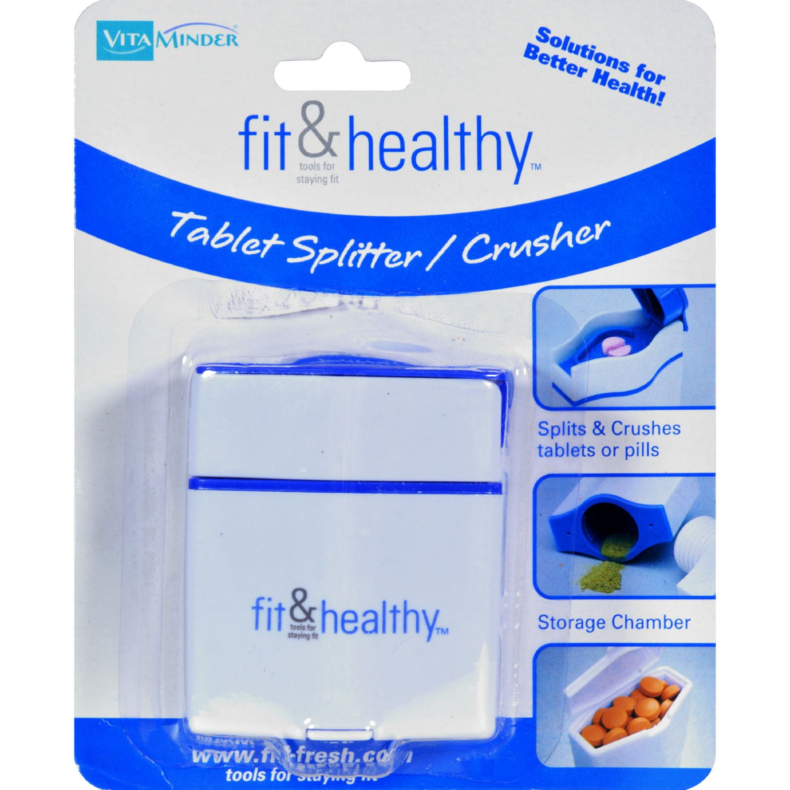 Fit and Healthy VitaMinder Tablet Splitter Crusher 1 Unit