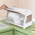 thumbnail image 3 of 19.37*11.81*13.62 in Tea Color Dish Drying Rack and Drain Board with Lid Cover for Homes, Milk Tea Shops, 3 of 20