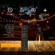 PHOPOLLO Outdoor String Lights, ST38 48ft LED Hanging Lights,20 Vintage Dimmable Bulbs Waterproof and Shatterproof, with Remote control for Proch, Backyard