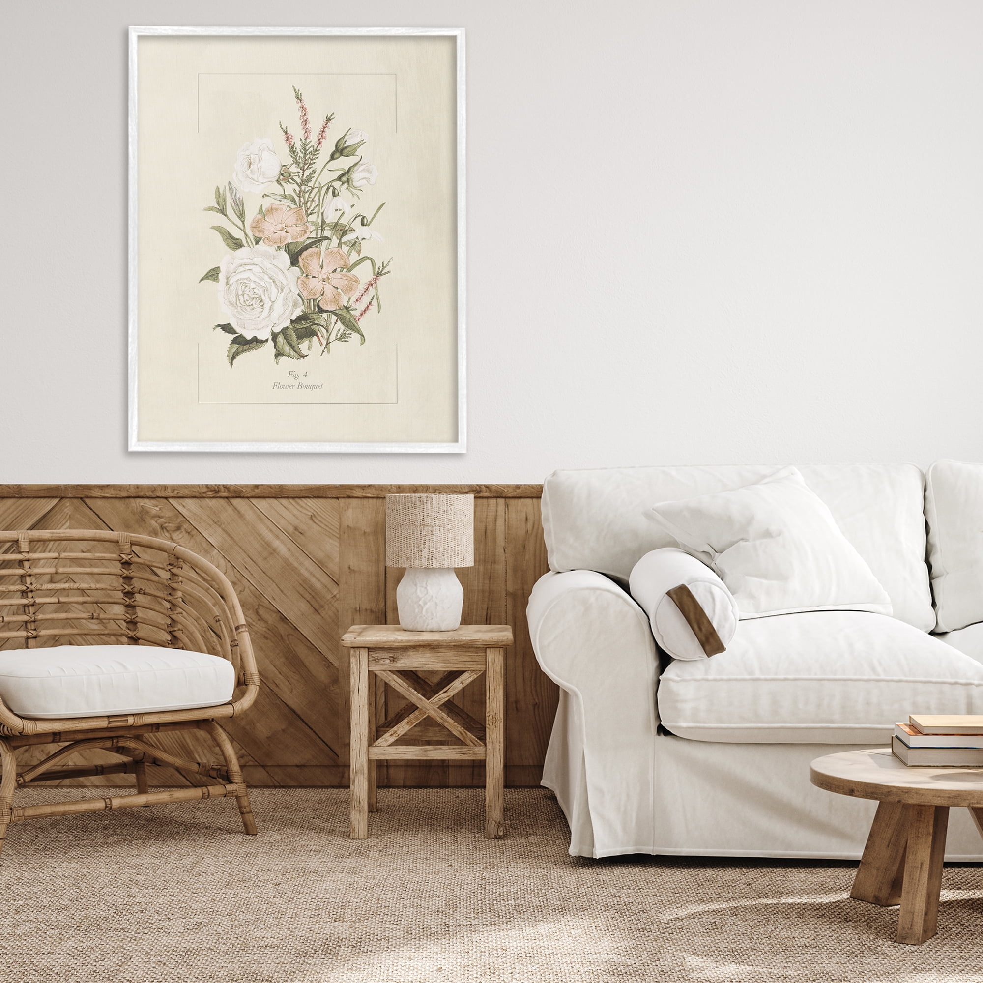 Stupell Industries Neutral & Soft Bouquet Study White Framed Giclee Art, design by Dan Meneely