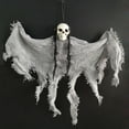 thumbnail image 2 of Halloween Outdoor Decorations Hanging Ghost Decorations, 13.8 x 11.8inch Hanging Grim Reapers Skeleton with Hair for Halloween Indoor Outdoor Decor Supplies, 2 of 2