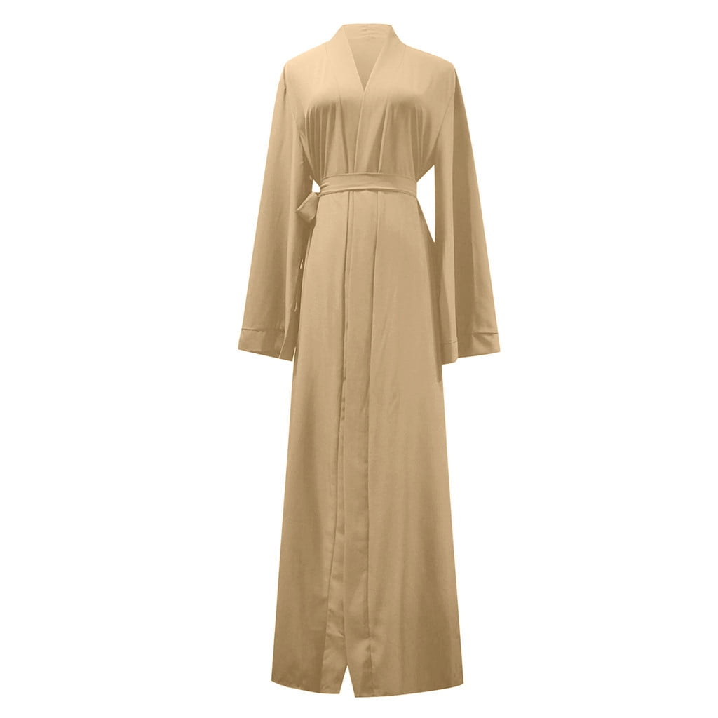 Abaya Ramadan Womens Lady Front Open Cardigan Islamic Long Dress Muslim