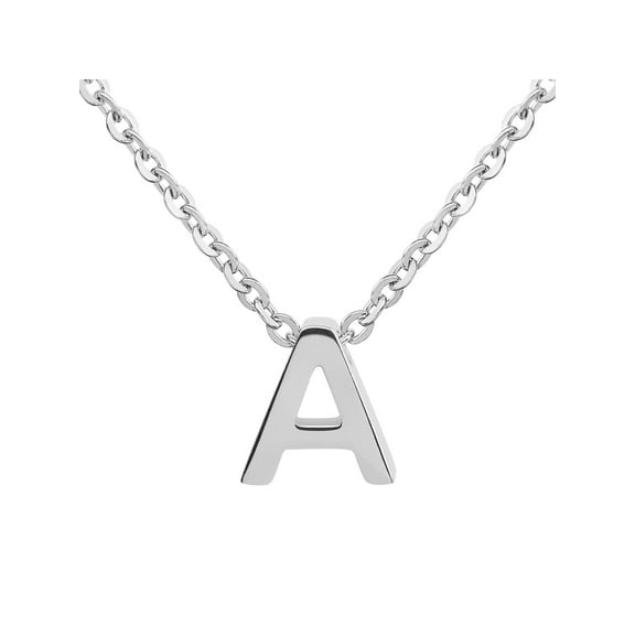 ELYA Jewelry Women's Initial Stainless Steel Necklace (18") - Letter A