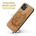 thumbnail image 3 of Case Yard Wooden Case Outside Soft TPU Silicone, Slim Fit Shockproof Wood Protective Phone Cover for Girls Boys Men and Women, Supports Wireless Charging Pitbull Design case for iPhone-12/12-Pro, 3 of 7