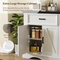 thumbnail image 7 of 58" Large Wooden Buffet Cabinet with Storage, Modern Coffee Bar and Wine Bar, Wave Base Design, Multi-Purpose Buffet Table with Charging Station for Dining Room, Kitchen or Living Room, White., 7 of 7