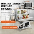 thumbnail image 4 of CAFORKP 12x48" Double Deck Overshelf - Height Adjustable Stainless Steel Work Table, 4 of 7