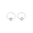 thumbnail image 1 of Nipple White Captive Bead Rings with Cubic Zirconia Sold as a Pair 16 Gauge, 1 of 3