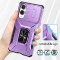 thumbnail image 6 of ELEHOLD for Samsung Galaxy S25 Edge Case with Slide Cover Protector 360° Rotation Metal Ring Kickstand Impact-Resistant Shockproof Support Magnetic Car Mount Rugged Case ,Purple, 6 of 8