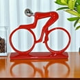 thumbnail image 2 of Nifao Modern Art Red Chrome Rider on His Bicycle Resin Statue – Modern Home Decor Sculpture, 8"L x 2"W x 6"H, 2 of 13