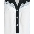 thumbnail image 3 of Más el tamaño de dos tonos rueda para arriba la blusa de la manga Rosegal Blusas Tallas Grandes, 3 of 5