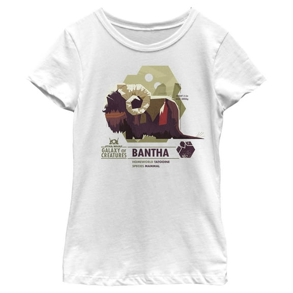 Girl's Star Wars: Galaxy of Creatures The Bantha  Graphic Tee White Large
