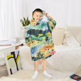 thumbnail image 6 of FORMRS Wearable Blanket Hoodie with Sleeves for Kids Cozy Flannel Sweatshirt, Art Field, 6 of 7