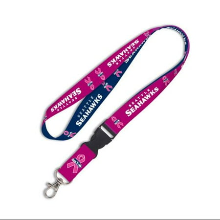 NFL - Seattle Seahawks Breast Cancer Awareness 2-Tone Detachable Lanyard