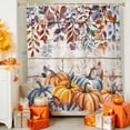 thumbnail image 4 of Shower Curtain 36"W x 72"L Fall Leaves Thanksgiving Pumpkins Wood Grain Fabric Shower Curtains Set with Hooks Water Repellent Bathroom Curtains Machine Washable Bathroom Accessories, 4 of 6