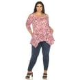 thumbnail image 5 of White Mark Women's Plus Size Snake Print Cold Shoulder Tunic, 5 of 6