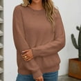 thumbnail image 5 of LOVZFMLL Sweaters for Women Acrylic Crew Neck Ribbed Pullover Solid Color Casual Basic Loose Classic Long Sleeve Tops Warm Fall Winter Clothes, 5 of 6