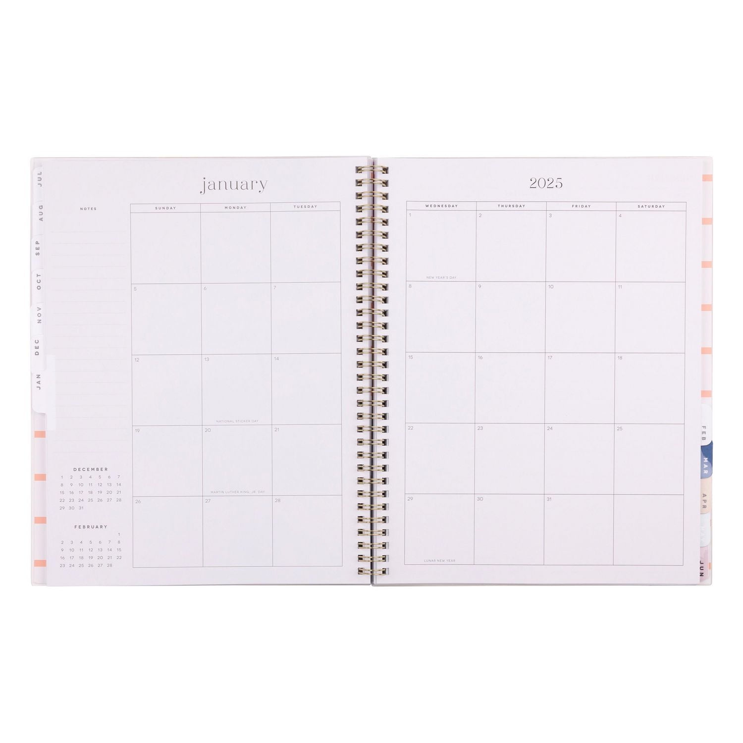 Organized by Happy Planner de 12 mois, Grand format de 25 cm x 30 cm, Marché aux fleurs