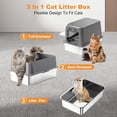 thumbnail image 2 of Stainless Steel  Litter Box with Lid - Enclosed Metal Litter Box XXL for Cats, Front Entry High Side Kitty Litterbox with Scoop & Mat,Anti Leakage, No Sticky, 24" x 16" x 17", 2 of 6