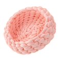 thumbnail image 1 of Cama nido para gatos tejida a mano, cama para mascotas, cama redonda portátil para perros pequeños, cama calmante para gatitos, cesta para dormir para Rosa 50cm, 1 of 10