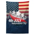 thumbnail image 3 of Ambesonne 4th of July Tablecloth Rectangular Table Cover, Stripe Patriotic Design, 60"x84", Multicolor, 3 of 4