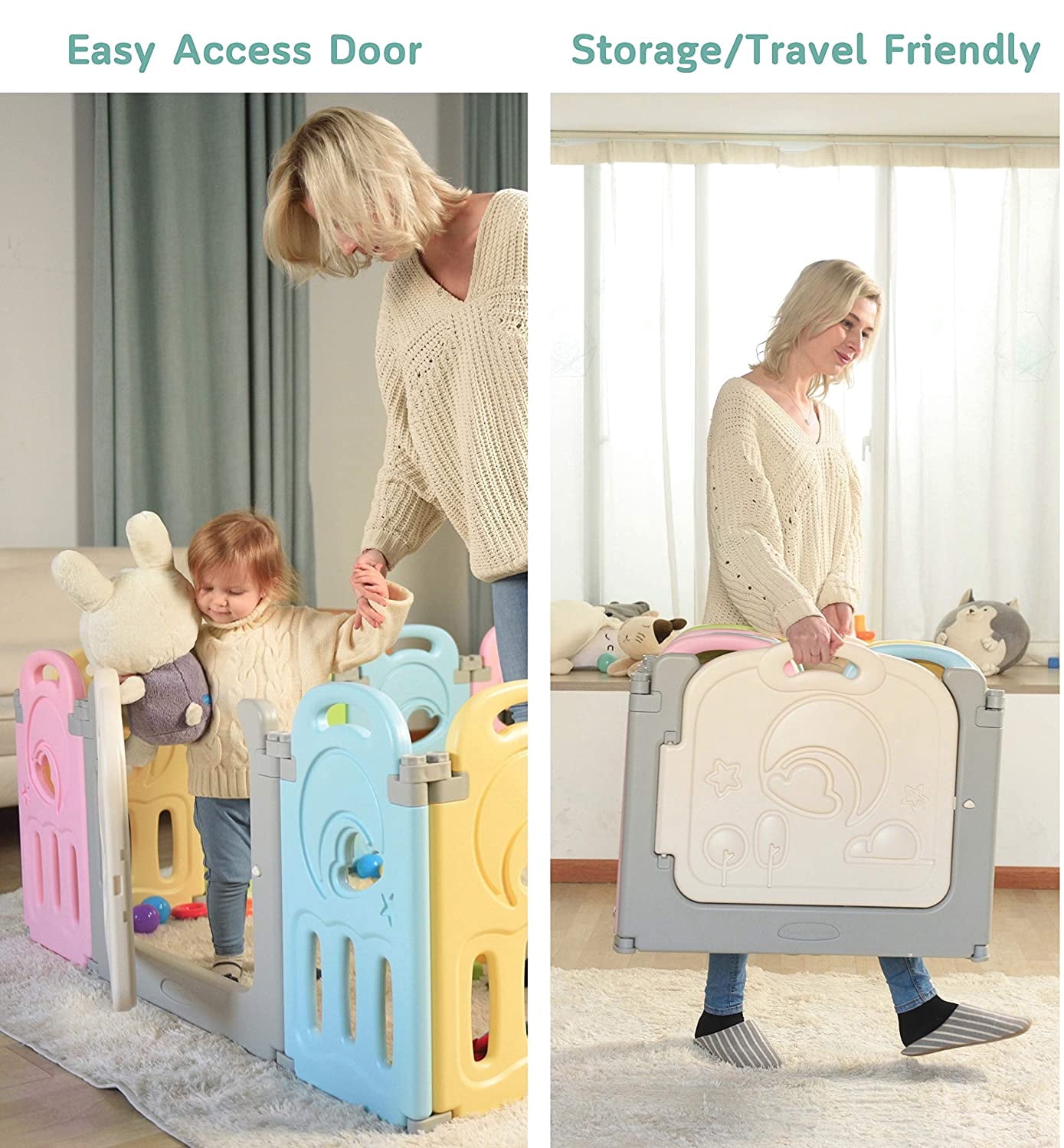 fortella cloud castle foldable playpen