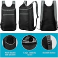 thumbnail image 3 of ZHAOCHENG Mochila ultraligera, pequeña mochila de senderismo plegable, mochila de viaje impermeable para hombres y mujeres, deportes al aire libre camping senderismo ciclismo caminar montañismo, 3 of 4