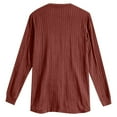 thumbnail image 6 of Gyujnb Women's Brushed Long Sleeve Shirt Round Neck Pocket Detail Tunic Length Casual Comfort Soft Everyday Top,Size:L, 6 of 6