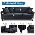 thumbnail image 5 of Aukfa 78.4" 3-Seater Sofa, Upholstered Sofa Couch for Living Room - Black, 5 of 8