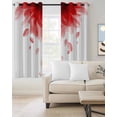 thumbnail image 2 of Modern Red Blackout Curtains for Bedroom Living Room Darkening Curtains 54 Inch Long Gradient Floral Abstract Bohemian White Short Curtain for Small Window Treatment Grommet Drapes 52"x54"x2, 2 of 9
