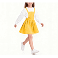 thumbnail image 5 of LIaqionyy Girls Cotton Overall Dress Sleeveless Skirt Kids Summer Casual Solid Color Mini Cute Skirts Clothes, 5 of 6