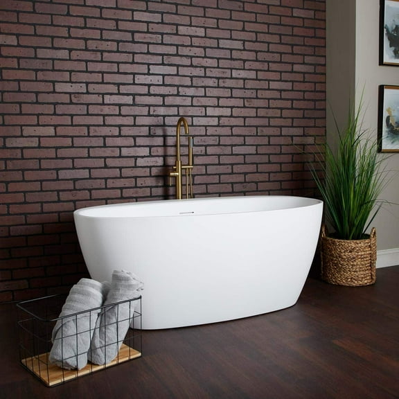 Luna 67 Inch Matte White Acrylic Double Ended Freestanding Tub