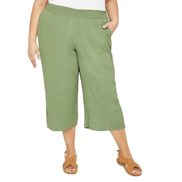 Catherines Catherines Women's Plus Size Gauze PullOn Capri 3X