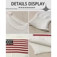 thumbnail image 4 of OwnShow Women's USA American Flag Sweater Boat Neck Long Sleeves Cozy Knit Pullover, 4 of 8