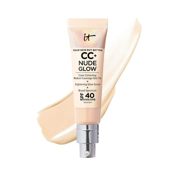 Foundation IT Cosmetics CC+ Nude Glow con SPF 40 de luz de 30 ml