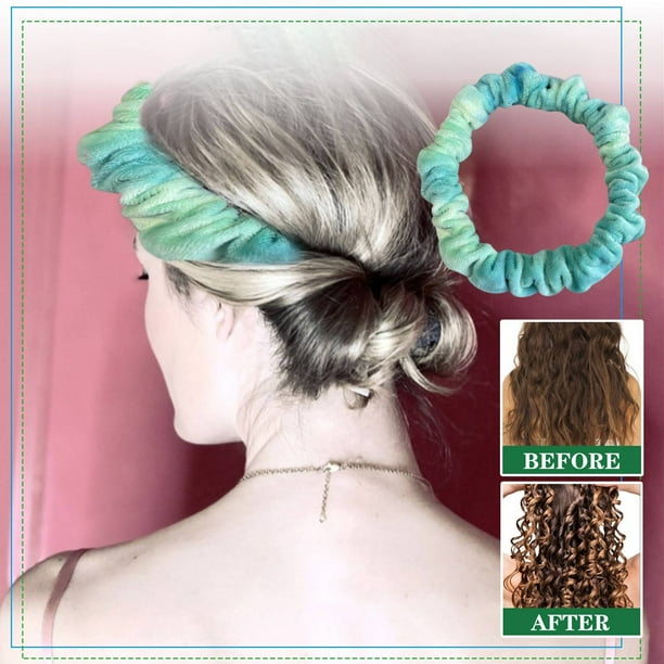 Fiudx Rizador de Pelo Sin Calor, Accesorio de Terciopelo Suave, Cómoda Diadema para Rizar El Cabello Durante El Sueño, Crea Rizos Sin Esfuerzo, Peinado En Casa, Perfecto para Personas Ocupadas, Satis