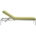 thumbnail image 5 of Modway Shore Outdoor Patio Aluminum Chaise with Cushions in Silver Peridot, 5 of 6