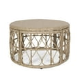 Colmar Outdoor Wicker Coffee Table, Faux Rattan,Light Brown