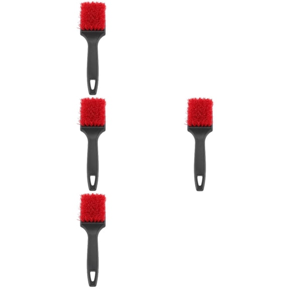 GOOHOCHY Car Wheel Brush Red Durable Soft Bristles for Car Cleaning 4Pcs