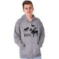 thumbnail image 4 of Funny Meese Moose Animal Humor Zip Up Hoodie Men's Women's Brisco Brands S, 4 of 6