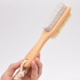 thumbnail image 3 of 1Pcs Foot Natural Bristle Brush Pumice Stone Combo W/Rope Wooden Handle Feet Exfoliator Pedicures Calluses Remover Scrubber, 3 of 12