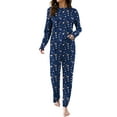thumbnail image 4 of UVN Womens Pajamas Sets Long Sleeve Tops and Long Pants 2 Piece Outfit Fall Sleepwear Nightwear Soft Pjs Lounge Sets, 4 of 9
