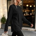 thumbnail image 5 of Xaqiouau Womens Oversized Crewneck Sweatshirt Scalloped Hem Long Sleeve Pullover Tunic Top Loose Fit Lightweight Casual Fall Winter Tops, 5 of 7