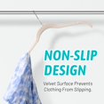 thumbnail image 4 of Premium Velvet Shirt Hangers 50 Pack, Non-Slip 360° Swivel Hook Slim Flocked Coat Hanger, Space Saving Felt Hanger for for Tank Top, Blouses, Strappy Dresses(Beige), 4 of 14