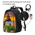 thumbnail image 2 of Pofeuu Fall Village Scenery Print Storage Laptop Backpack with USB Charging Port[Water Resistant] College Computer Bookbag Fits, 2 of 7
