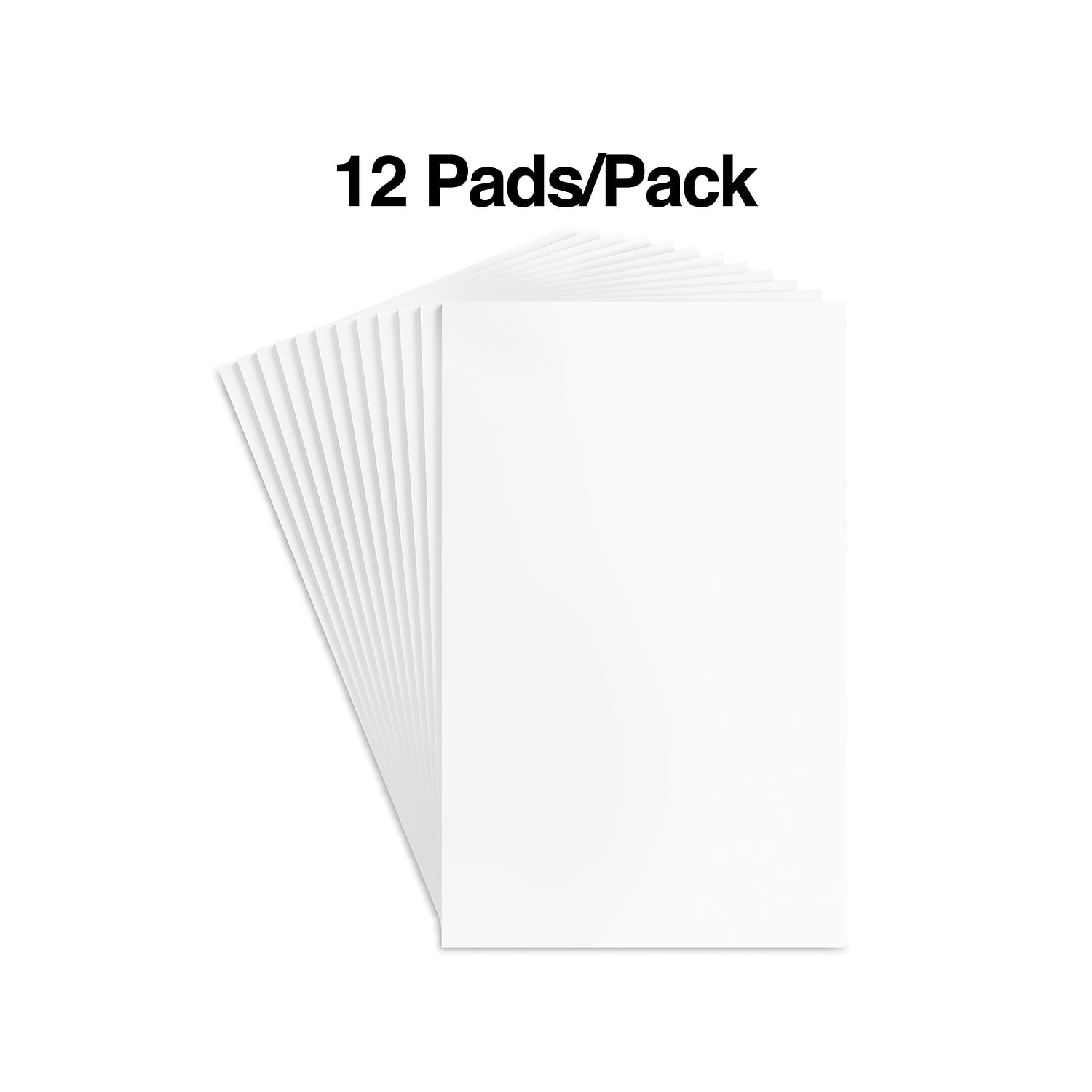 Staples Message Pads 5" x 8" Unruled White 100 Sh./Pad 12 Pads/PK 163451