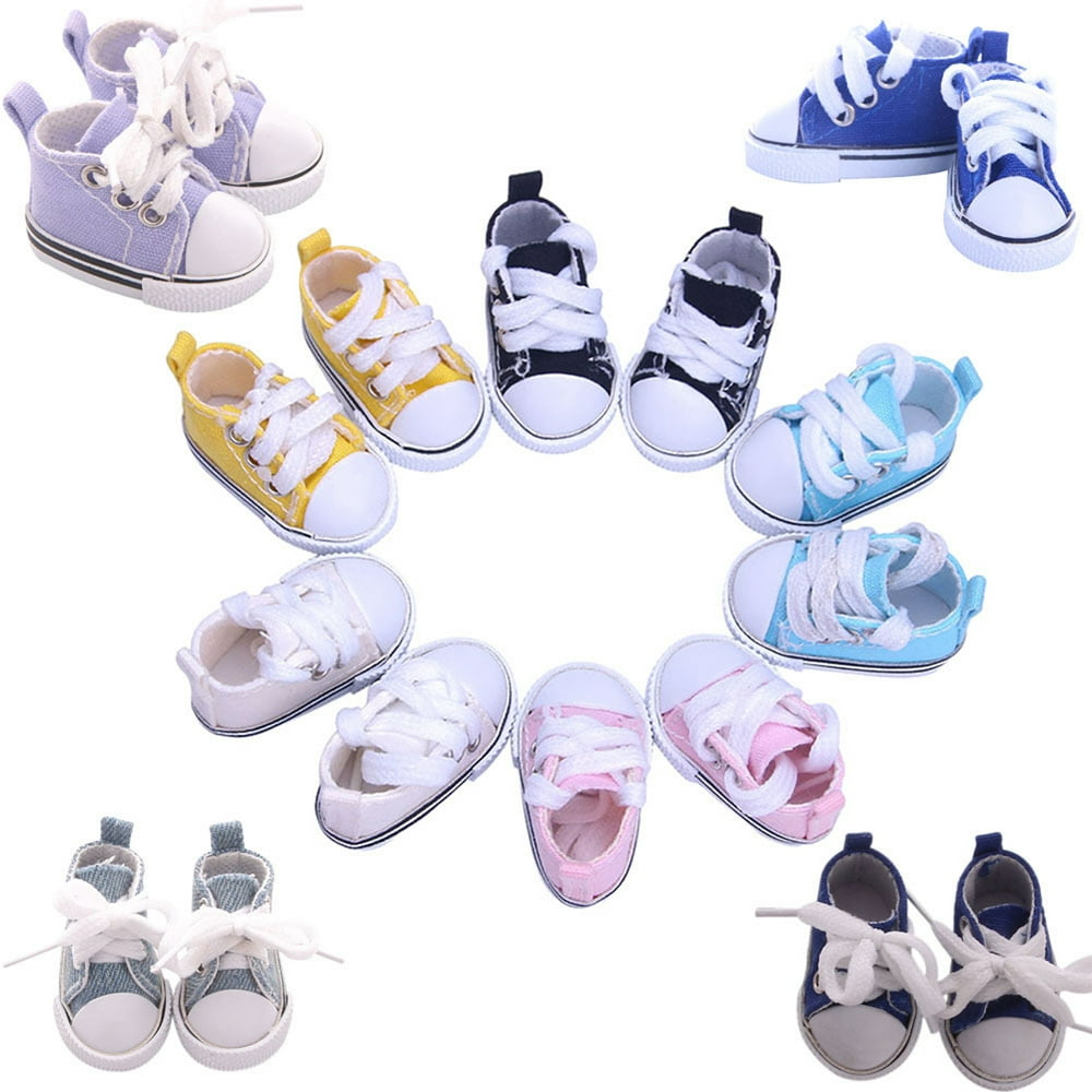 5CM Fashion Denim Canvas Mini Toy Shoes 1/6 Shoes for 18 Inch Doll