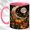 Pink, variant on Moon Pumpkin Coffee Mug, Celestial Floral Mug, Ceramic 11 oz